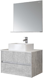 Grossman Мебель для ванной Эдванс 80 подвесная цемент светлый – фотография-1